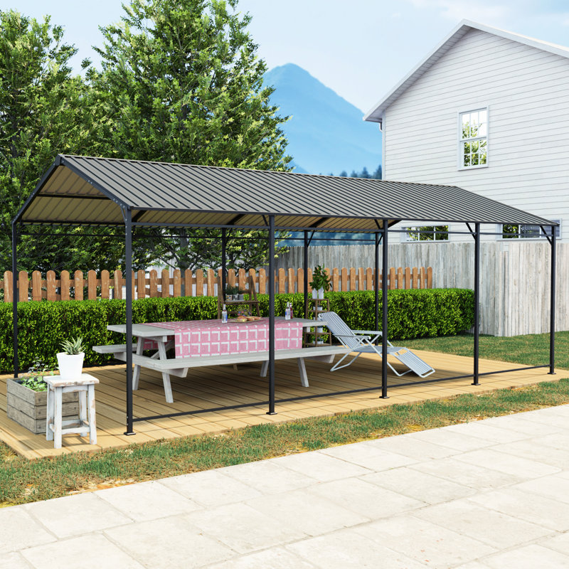 12*21 Ft, Large, Galvanized Metal Carport, Boats, Cars, Sloped Roof, Snow Shedding Rust - , Safe, Different Vehicle Sizes