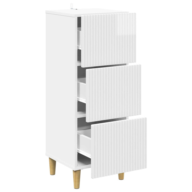 Standard Accent Chest, 90cm H x 33cm W x 34.5cm D, High Gloss White