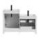 Gada 48" Double Sink Bathroom Vanity Base Only, Compatible with 2 Separated 24” Ceramic Tops, Different Height for Kids and Adults
