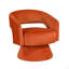 Fauteuil rembourré en velours avec base ronde-1997048262