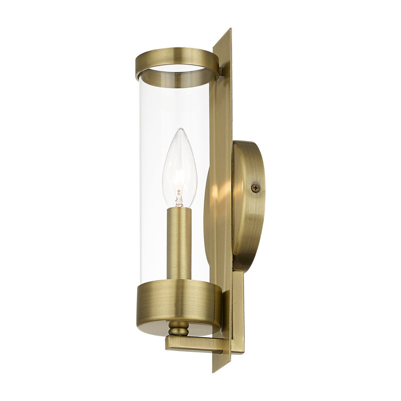Bernd Steel Candle Wall Light, Antique Brass