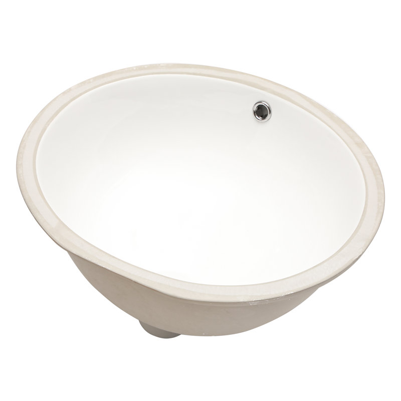Lavabo de salle de bain console ovale en céramique blanche avec trop-plein 8 po Boyel Living