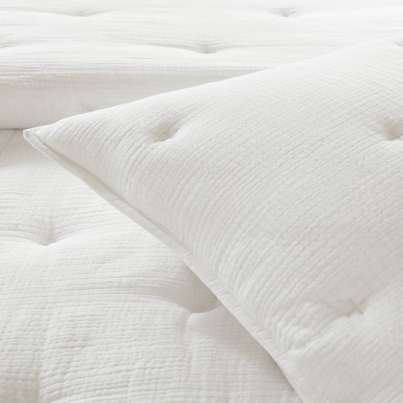Ensembles de literie douillets en coton Cosy, blanc, brodé, pour la décoration intérieure