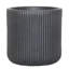 Black Concrete Effect Frostproof Outdoor Plant Pot, Garden Flower Pot, Cylinder Round Garden Planter with Drainage Holes, Outdoor Planter with Ribbed Pattern-1345823578