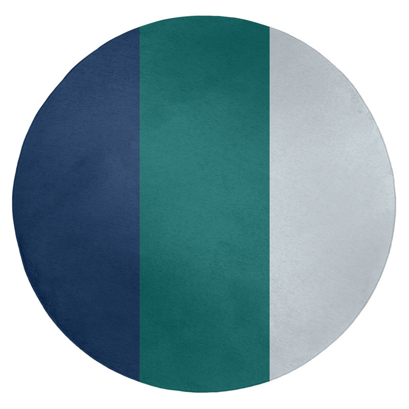 Chenille Striped Indoor Rug, Round 5'