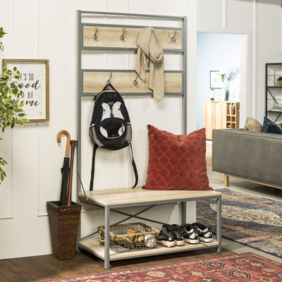 Portemanteau avec banc et rangement pour chaussures Everheart