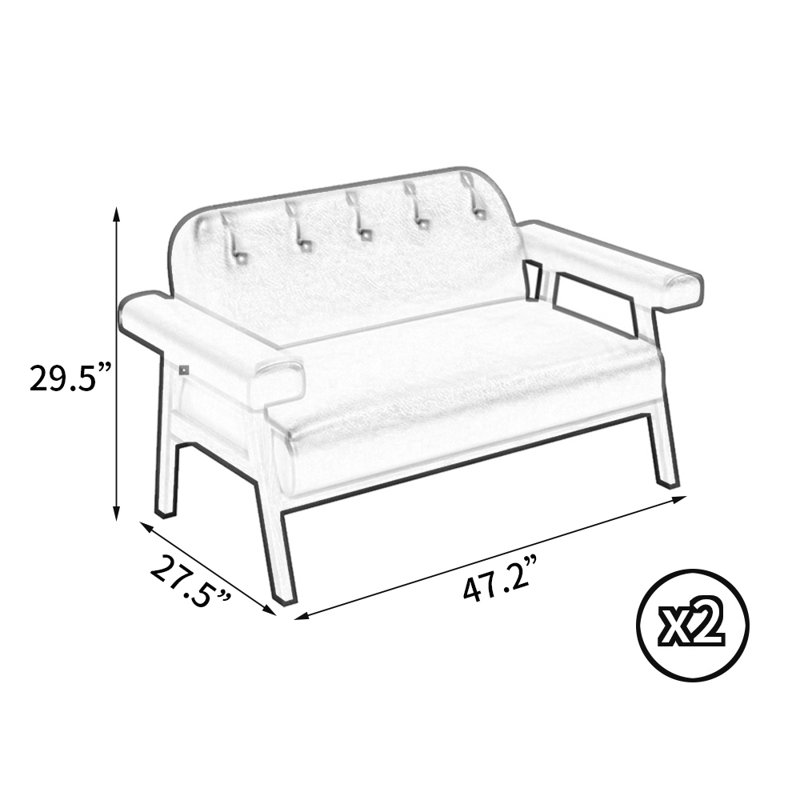 Banc rembourré en similicuir, Vert