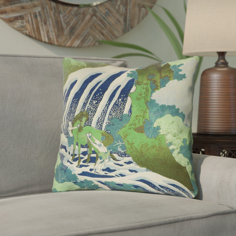 Housse de coussin Katsushika Hokusai, 14 po x 14 po, Polyester