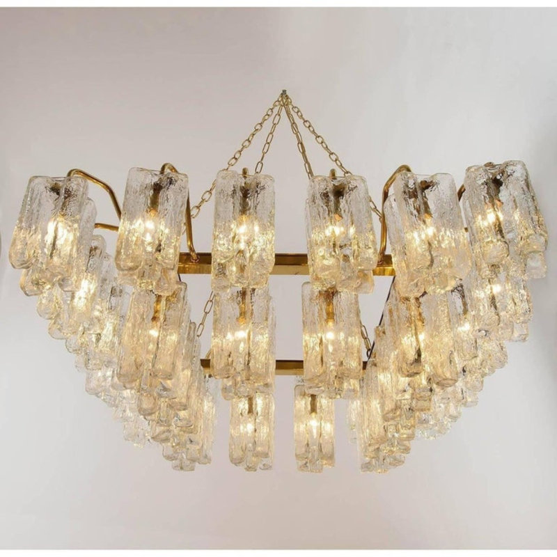 Lustre suspendu Venetian Light Granada, Fumée, Étain, 22 po de longueur x 22 po de profondeur x 48 po de