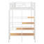 Lit mezzanine simple avec escalier et rangement, structure de lit mezzanine en métal avec tablette de rangement supérieure et escalier de rangement latéral-1983871723