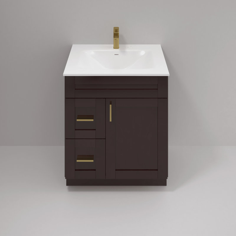 Ensemble de meuble-lavabo 30 po avec lavabo en résine de polyuréthane, Espresso