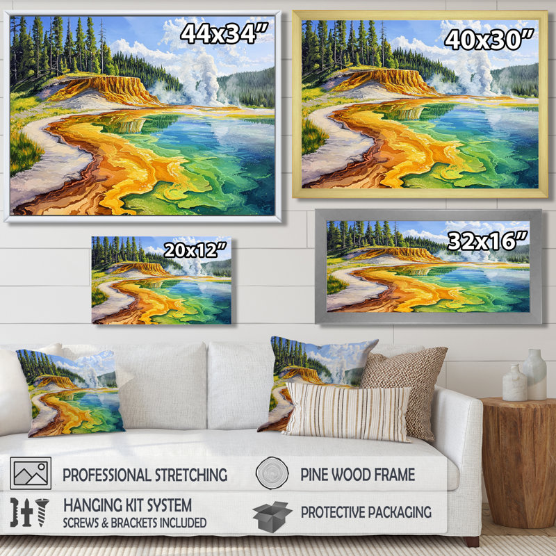 Impression d'art mural Yellowstone Majesty Lake II - Wyoming, H 12 po x l 20 po, Single Picture Framed Print without Mat