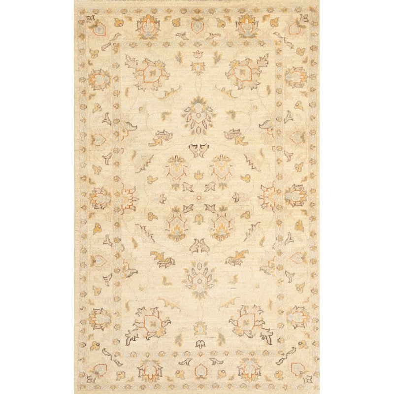 Tapis traditionnel crème / beige Gafton, Rectangle 8 pi x 12 pi