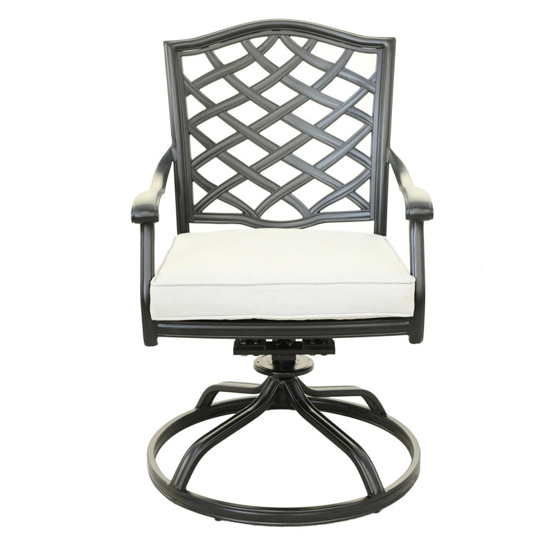 Table rectangulaire en aluminium - 6 chaises pivotantes pour mobilier d'extérieur 7 pièces