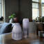 Cool Ice Blue Ribbed Cylindrical Vessel-1037978980