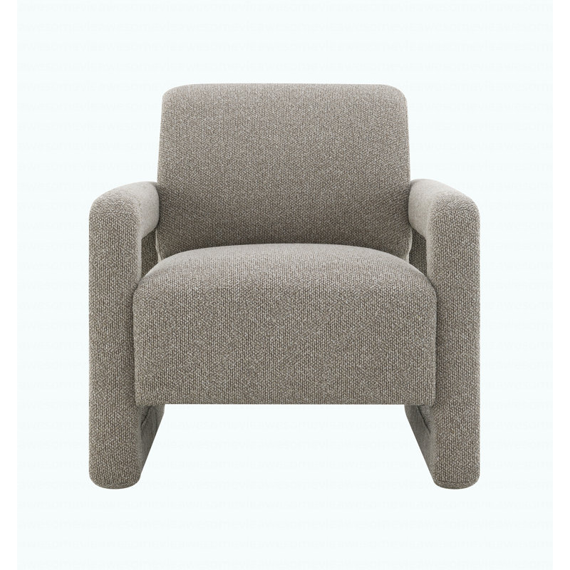 Fauteuil d'appoint moderne en chenille gris