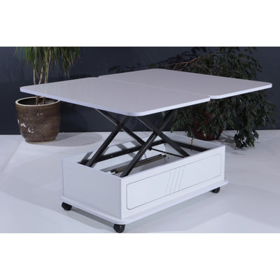 Rio Smart Adjustable Height Coffee Table, Perfect For Living Rooms, With Built-In Wireless Charging And Storage