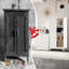 Armoire de 61 po de hauteur, fabriquée en métal. Armoire de rangement adaptée à la cuisine, avec 2 portes et 3 tablettes réglables. (Blanc)-123430641-123430638