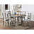Rustic Dining Table With Gray Shade, Diamond Wood Grain Pattern, Wire-brushed, Trestle Base, Rectangular, 6 Seats Color And Wire-brushed Finish, Rectangular Shape,