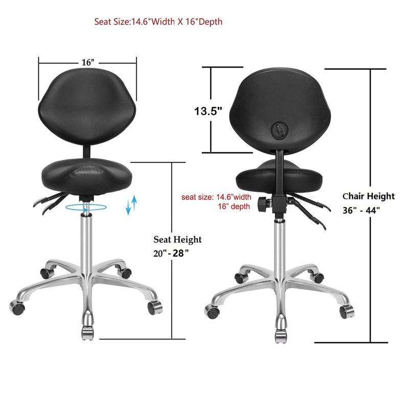 Dashuan Backed Adjustable Height Ergonomic Industrial Stool Wheels