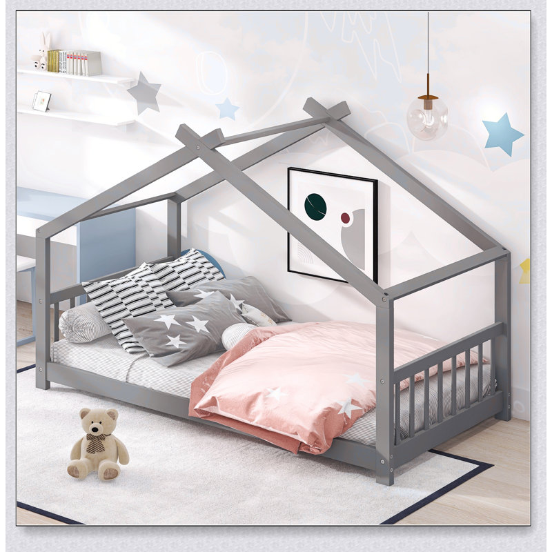 House Bed Wood Bed, Twin
