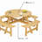 Outdoor 8 Person Picnic Table, 8 person Round Picnic Table with 4 Built-in Benches, Umbrella Hole, Outside Table and Bench Set for Garden, Backyard, Porch, Patio,  Natural-427427992