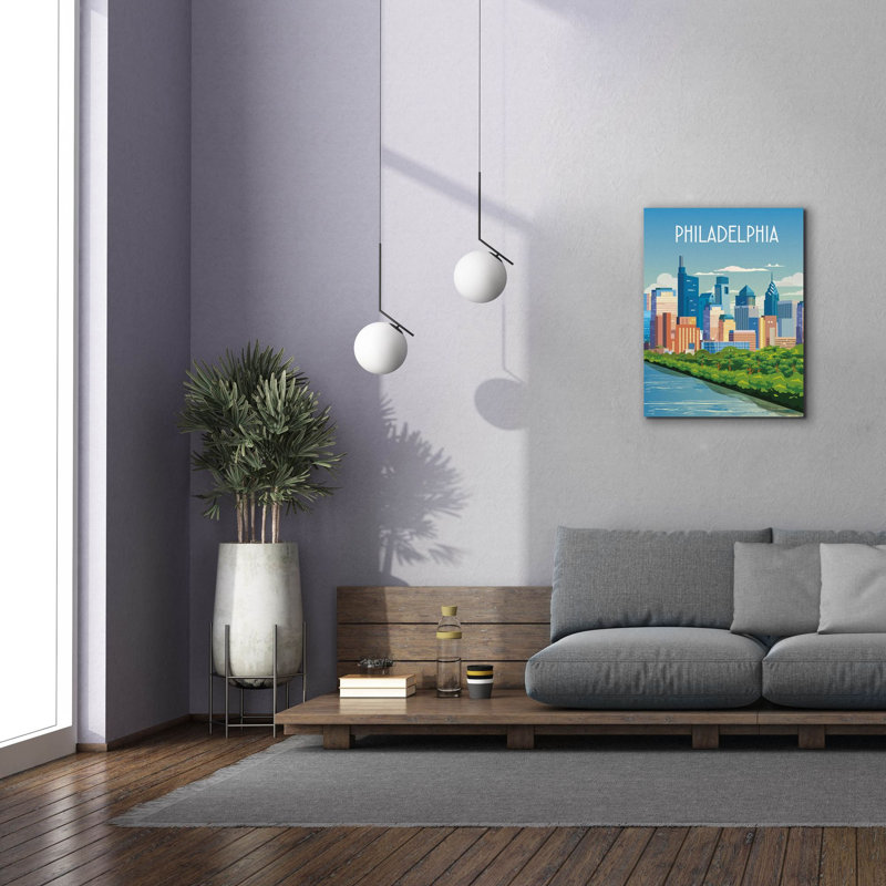 "Epic Graffiti" City Sights Philadelphia "par Omar Escalante, art mural sur toile, H 34 po x l 26 po