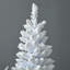 Arbre de Noël artificiel enneigé 5 pi, arbre de Noël mince avec branches réalistes et base en plastique pour décoration d'intérieur, blanc-1051990130