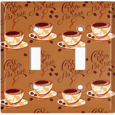 Patterned 2 - Gang Toggle Light Switch Standard Wall Plate