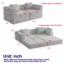 Canapé-lit convertible 4 places, canapé en chenille, équipé de poches de rangement latérales, canapé-lit pliant, convient aux salons, aux chambres à coucher et aux bureaux.-1782622078