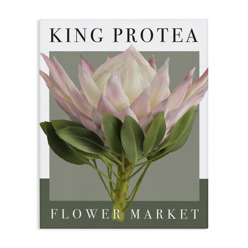 Toile du marché aux fleurs du roi Protea, design par Jennifer Stith, H 48 po x l 36 po