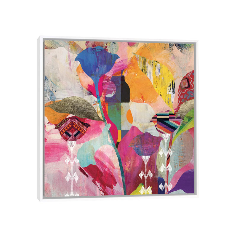 «Lea Dem Alone Floral» par Nikki Chu - impression, H 26 po x l 26 po x P 1,5 po, Cadre blanc
