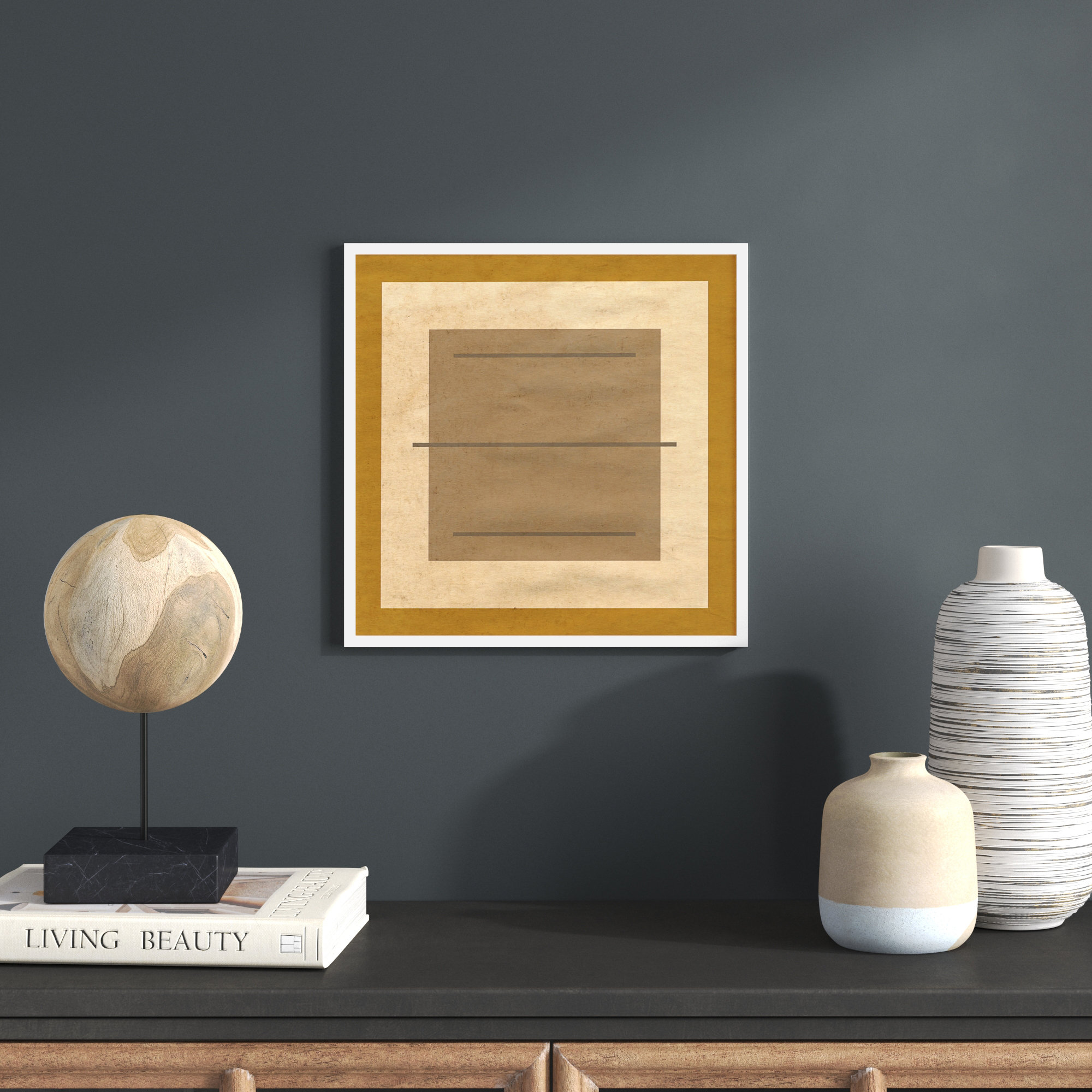 Amarillo Alberto by Oliver Gal, 14" H x 14" W x 0.5" D, White