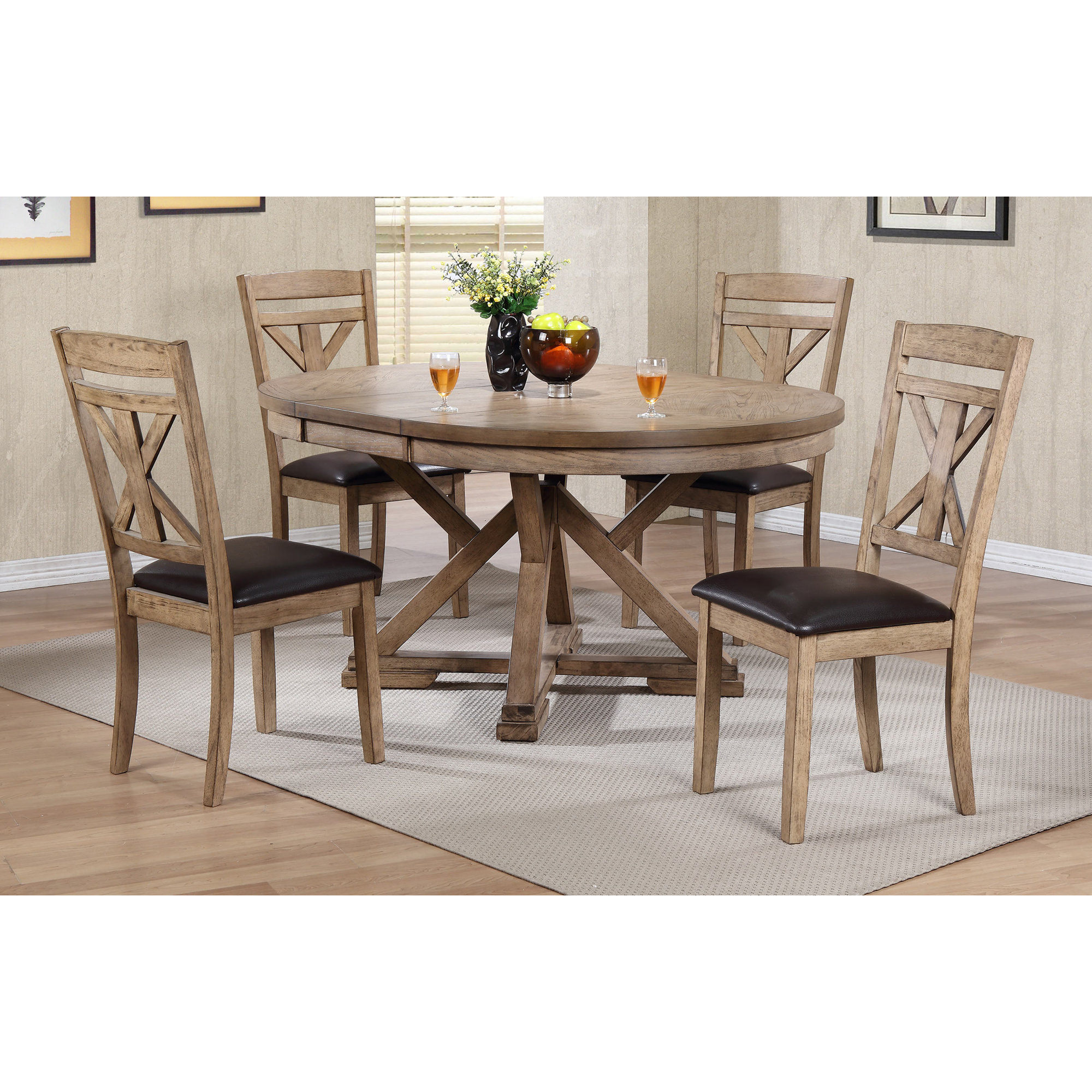 Denfield 48'' Extendable Round Dining Table