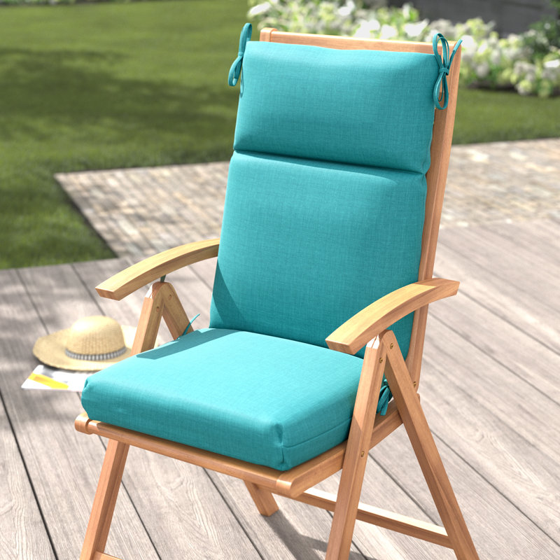 Outdoor 3'' Seat / Back Cushion, 22" W x 21" D, Aqua Blue