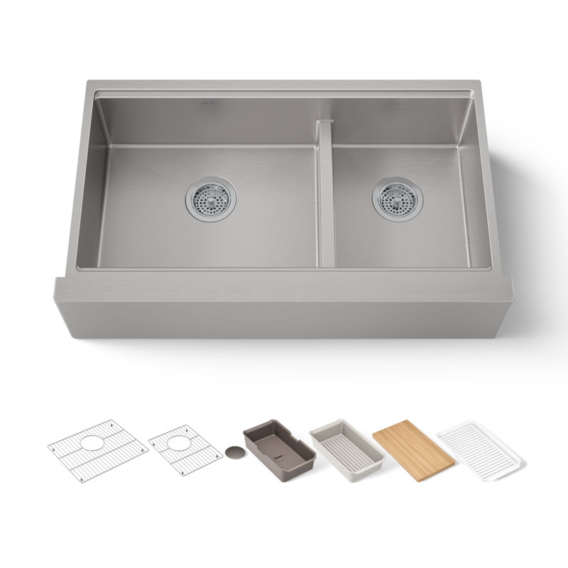 Strive® 35-1 / 2 po Évier de cuisine encastré à double cuve pour poste de travail