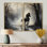 «Gray Horse Misty Morning Canter I», ensemble d'art mural moderne sur toile