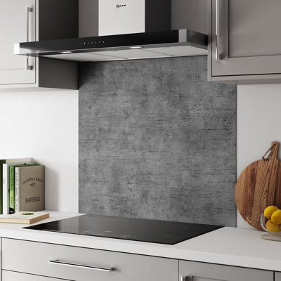 Brooklyn Concrete Aluminium Kitchen Hob Splashback
