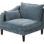 Chaise de coin modulaire à accoudoirs simples 33 pouces Rio, 2 coussins lombaires, bleu ardoise-61211128