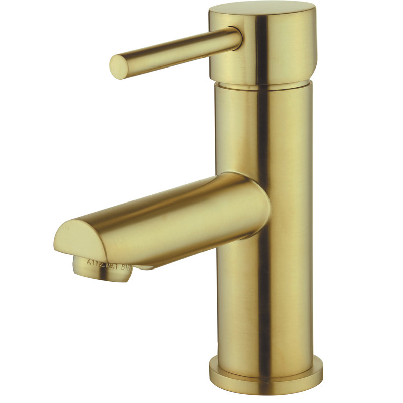 Single-Hole Single-handle Bathroom Faucet with Drain Assembly, Matte Gold