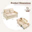 Canapé-lit convertible 3 en 1, canapé-lit coulissant de 52 po avec dossier réglable, canapé multifonctionnel pour le salon, beige-1482157067