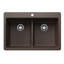 Liven SILGRANIT 33" L x 22" W Double Basin Drop-In/Undermount Kitchen Sink-1157363366