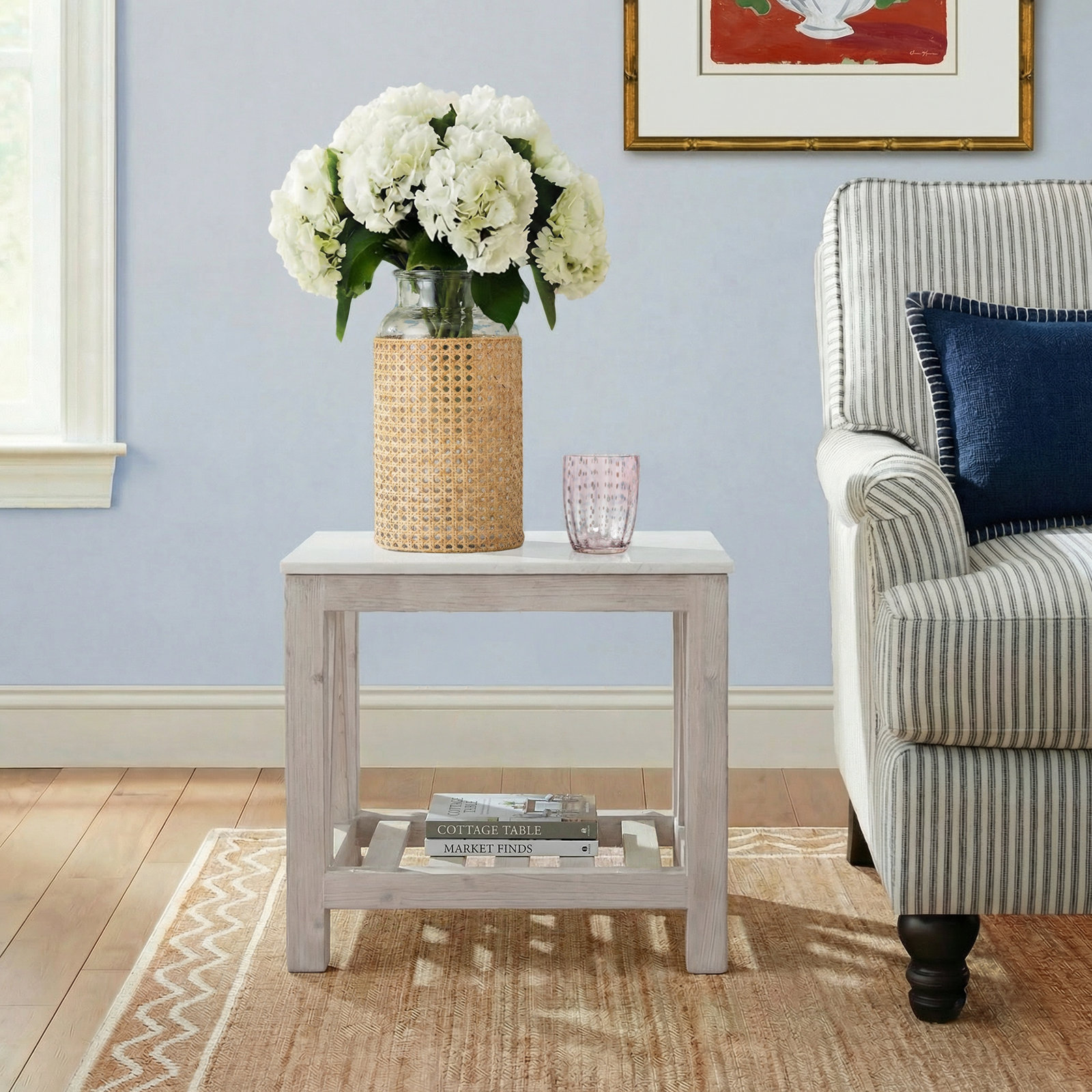 Neptunia End Table, White Wash