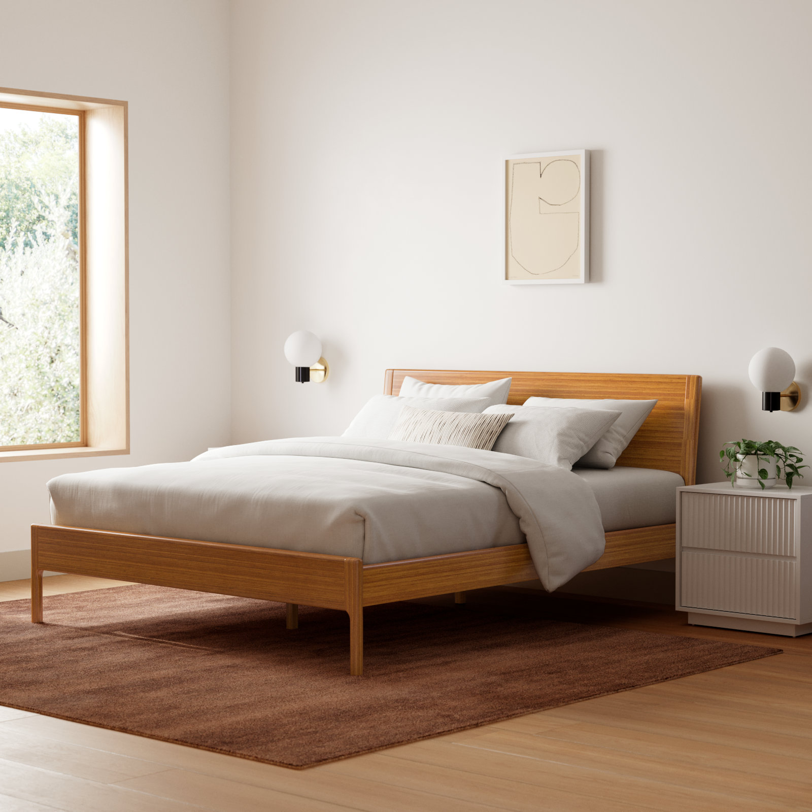 Benicio Solid Wood Bed, King