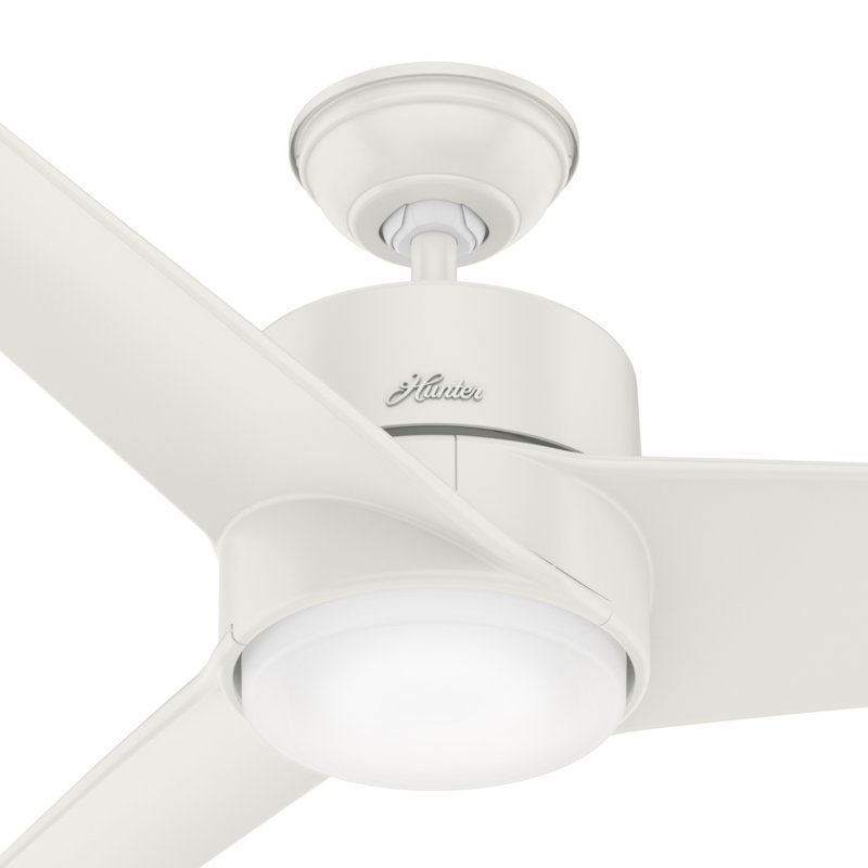 54" Havoc 3 - Blade Outdoor LED Standard Ceiling Fan with Wall Control and Light Kit Included, Fresh White