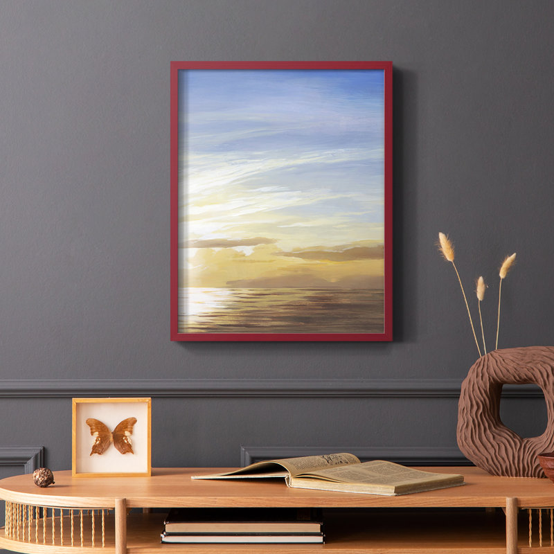 Luminous Waters II, reproduction encadrée - bois massif, Rouge, H 10 po x l 8 po
