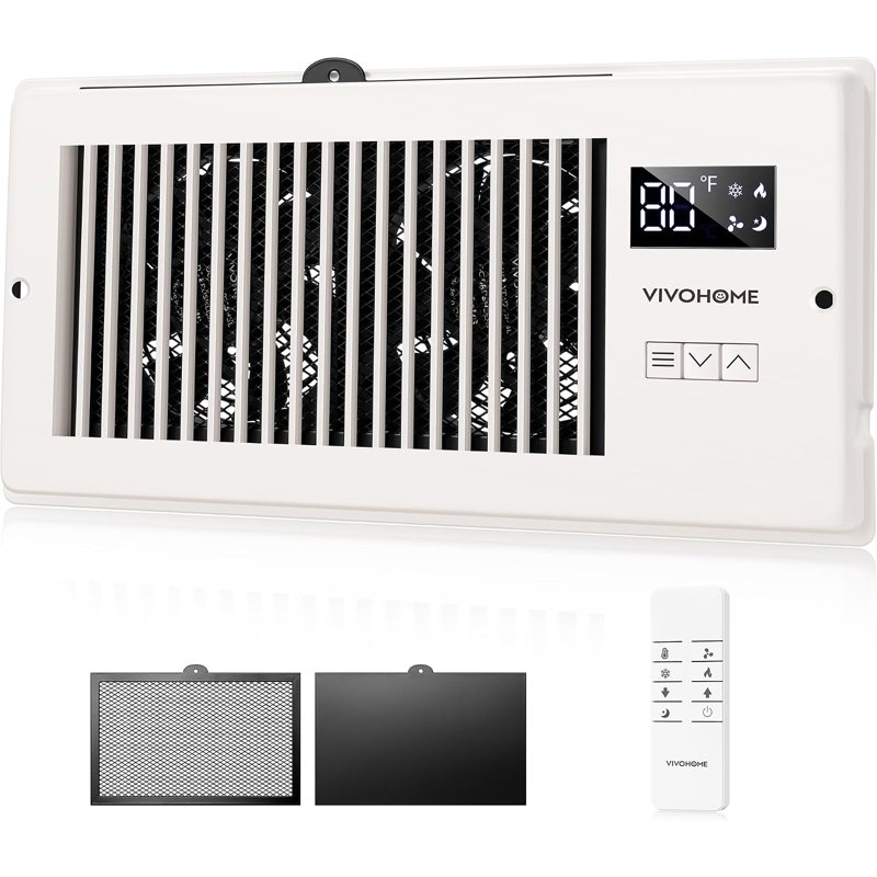 Ventilateur d'appoint silencieux avec thermostat intelligent, contrôle à 10 vitesses, filet amovible anti-poussière