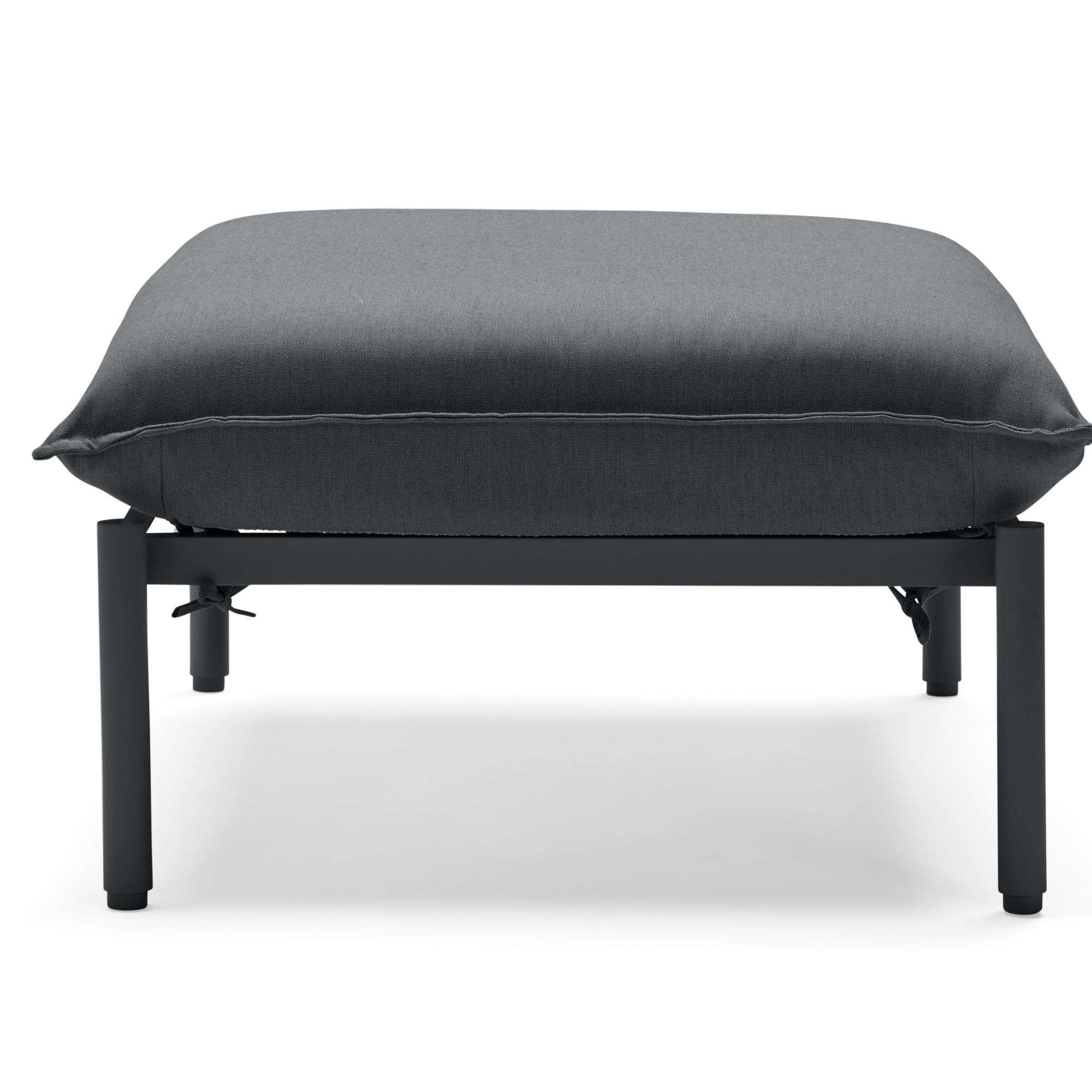 Metal Outdoor Ottoman with Sunbrella® Cushion, Charcoal