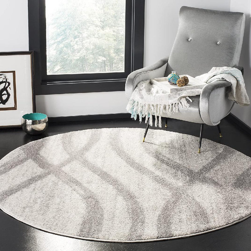 Shelva Performance Abstract Rug, Round 6'