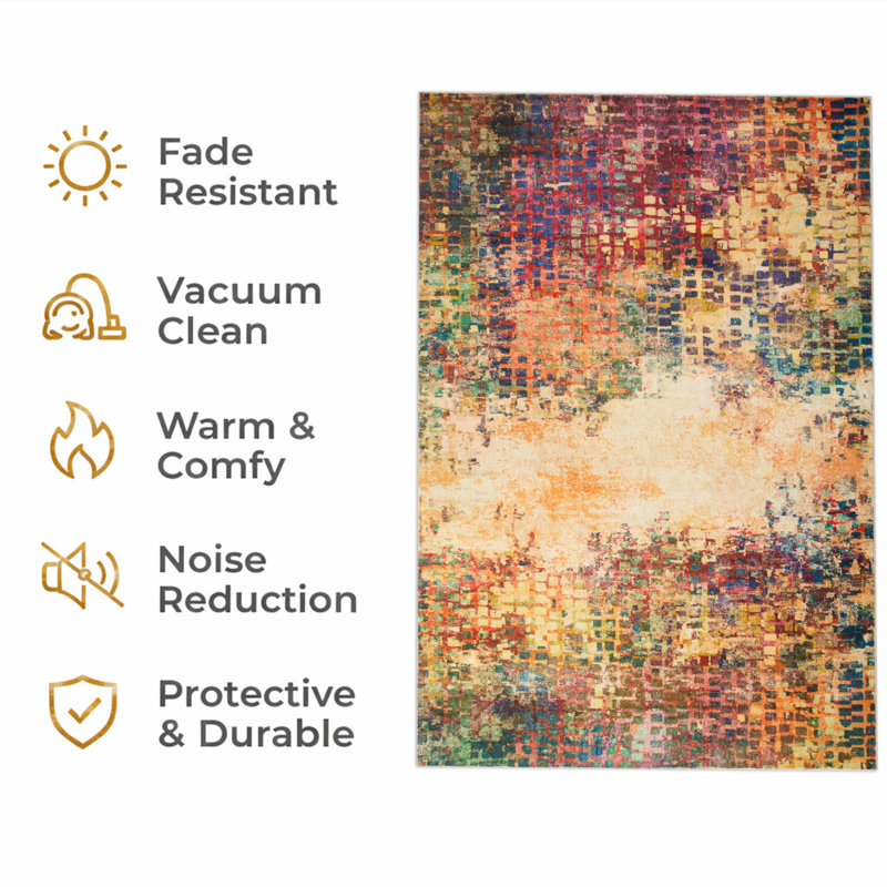 Oriental Machine Tufted Shag Area Rug, Rectangle 120 x 170 cm
